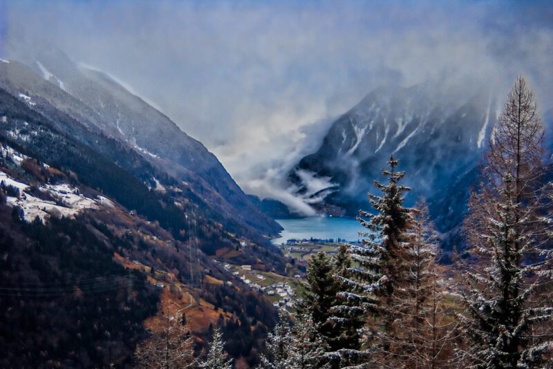 Lake Poschiavo from the Bernina Express