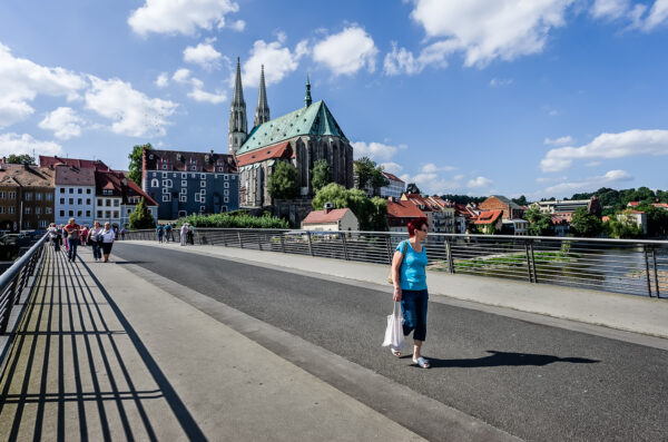 Crossing the border Görlitz Germany