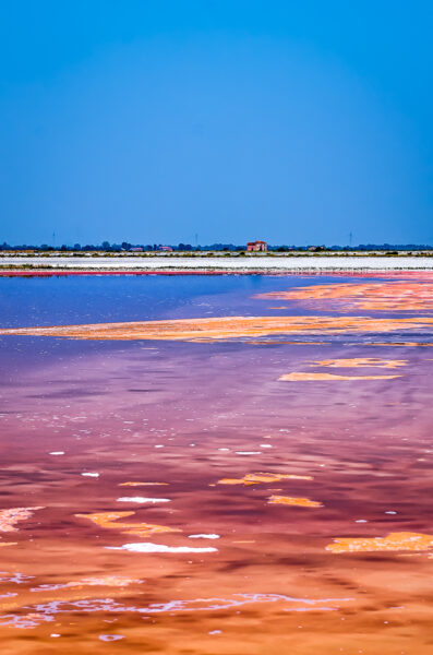 Paesaggio rosso - Salina di Cervia acqua rossa e sale candido