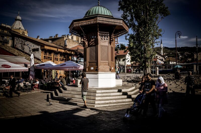 Fontana di Sebilj all' ingresso della Baščaršija 